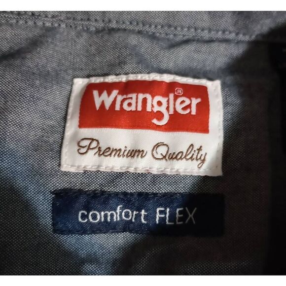 Wrangler Shirt Men's 2xl Red Button Front‎ Heavy Duty Comfort Flex - Picture 5 of 7